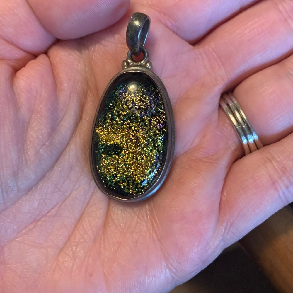 Handmade Dichroic Glass Pendant